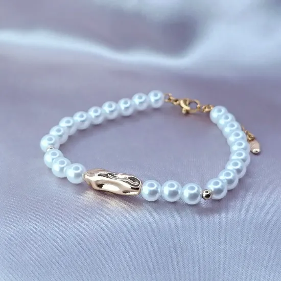 Imagen de Pulsera Universo de Perlas y Piedra de Oro  1706