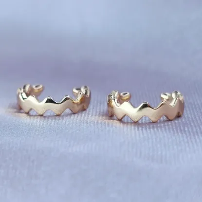 Imagen de Arete Clip Ondas de Oro