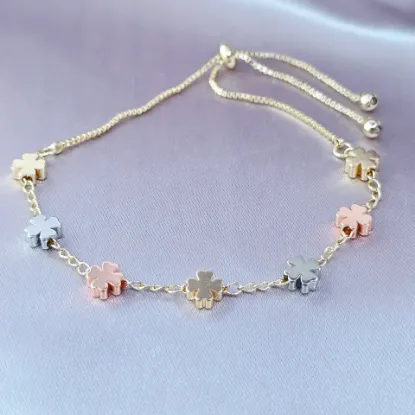 Imagen de Pulsera Ajustable Tréboles Combinados  2601