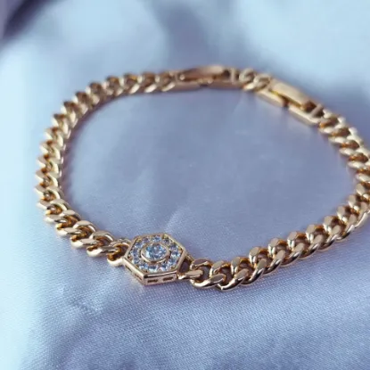 Imagen de Pulsera Barbada y Cristales Radiantes