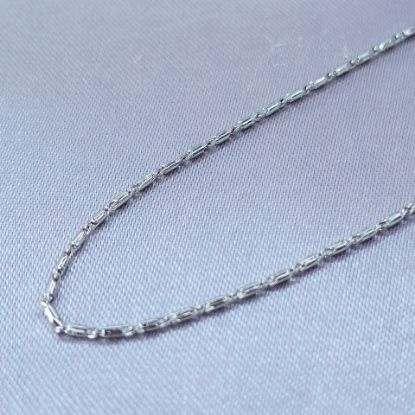 Imagen de Cadena Tejido Coma y Espacio Oro Blanco Talla 4501