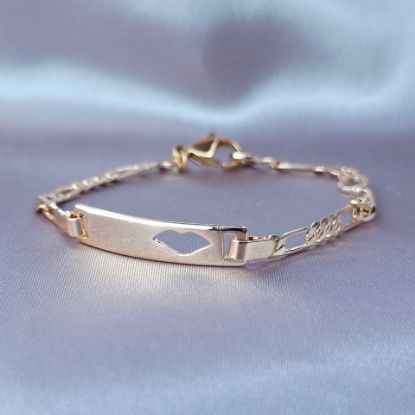 Imagen de Pulsera Esclava Kids Beso Oro Dorado Talla 1503