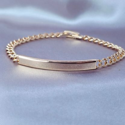 Imagen de Pulsera Esclava Barbada Abierta Liso Oro Dorado Talla 1904