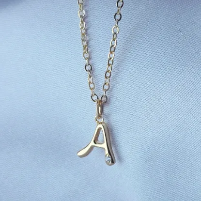 Imagen de Collar con Pequeño Brillo Inicial A Talla 4501