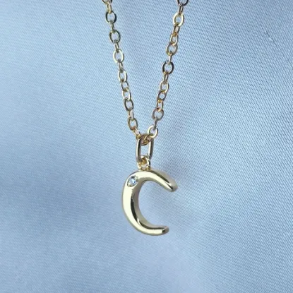 Imagen de Collar con Pequeño Brillo Inicial C Talla 4501