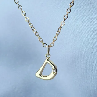 Imagen de Collar con Pequeño Brillo Inicial D Talla 4501