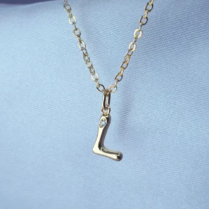 Imagen de Collar con Pequeño Brillo Inicial L Talla 4501