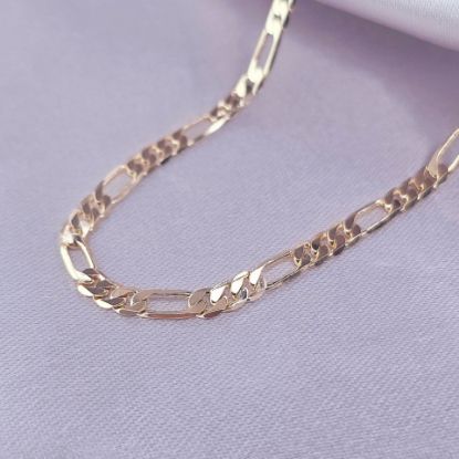 Imagen de Cadena Tejido Cartier o Fígaro Oro Dorado Talla 7003