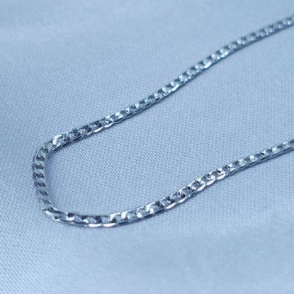 Imagen de Cadena Tejido Barabada Abierta Oro Blanco Talla 4502
