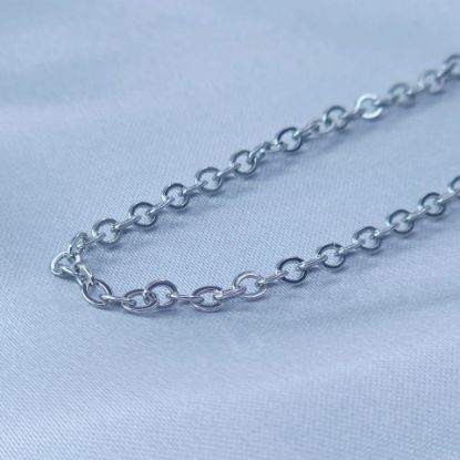 Imagen de Cadena Tejido Aros Oro Blanco Talla 6002