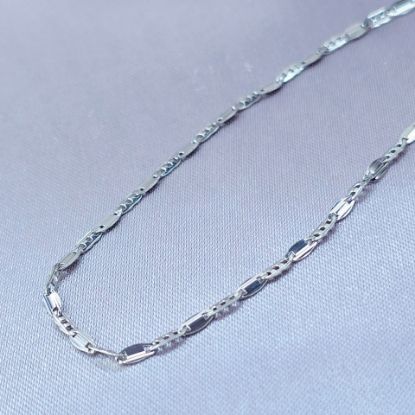 Imagen de Cadena Tejido Gucci Plana Tres y Uno Oro Blanco Talla 5002