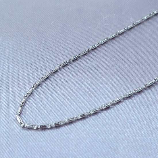 Imagen de Cadena Tejido Coma y Espacio Oro Blanco Talla 4501
