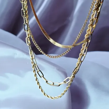 Imagen de Collar Cuatro Tejidos de Oro  4002