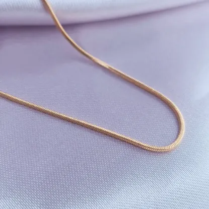 Imagen de Cadena Tejido Cola Topo o Ratón Torcido Oro Dorado Talla 5401