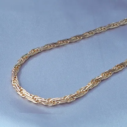 Imagen de Cadena Tejido Óvalos Trenzados Oro Dorado Talla 5004