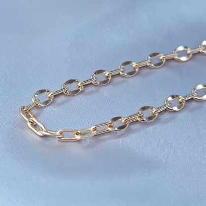 Imagen de Caden Tejido Ovalada Irregular Entrelazada Rectánugulo Ovalado Oro Dorado Talla 6005