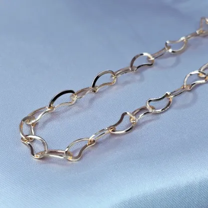 Imagen de Cadena Tejido Eslabón Bean Oro Dorado Talla 6006