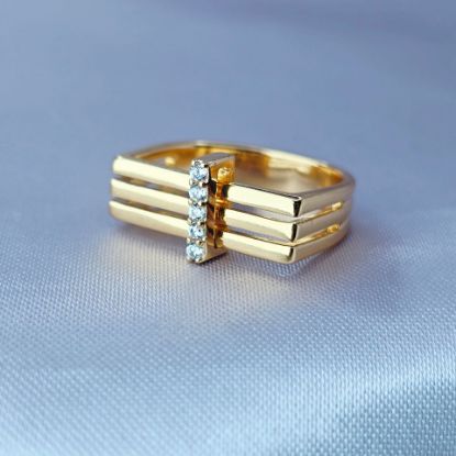 Imagen de Anillo Tres Hileras con Cinco Brillos