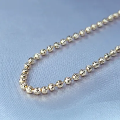 Imagen de Cadena Municiones Texturizados Oro Dorado Talla 7003