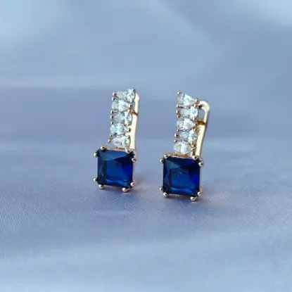 Imagen de Huggie Cuadro Azul y Gotas de Cristal