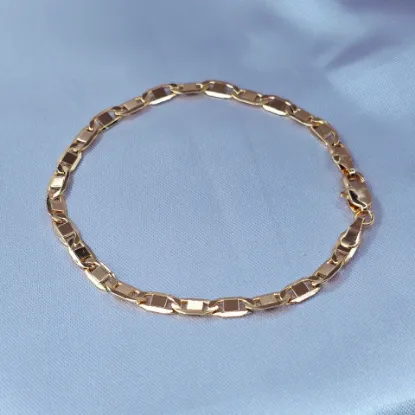 Imagen de Pulsera Tejido Gucci Lisa Plana Oro Dorado Talla 1904