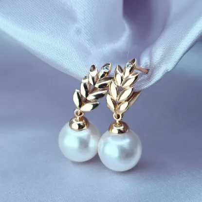 Imagen de Arete Planta Real con Perla