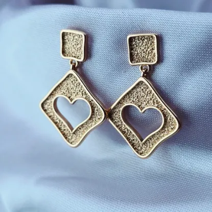 Imagen de Arete Geometría Azucarada con Corazón