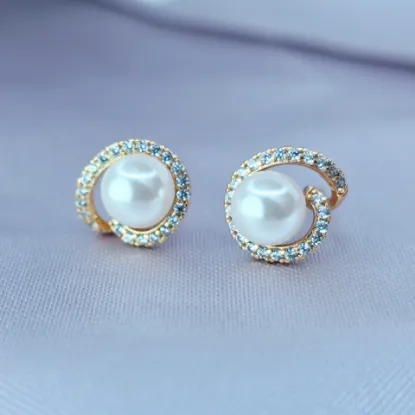 Imagen de Broquel Espiral Abrazando Una Perla