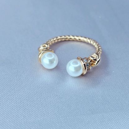 Imagen de Anillo Semiabierto Dos Perlas Mágicas