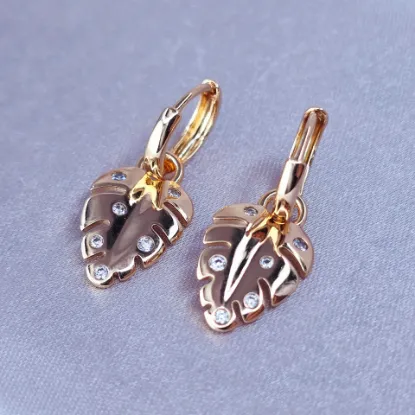 Picture of Earring Detachable Leaf of Palma of Gold