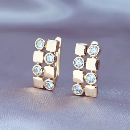 Picture of Huggie Lunettes and Squares of Gold