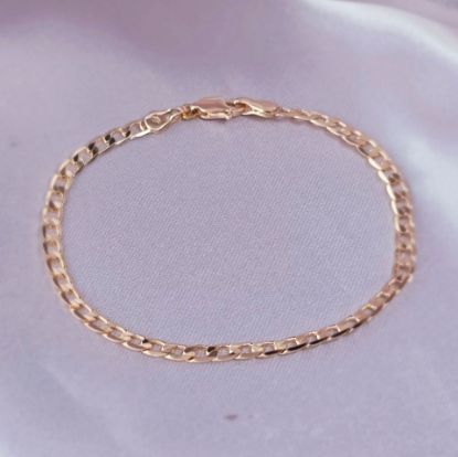 Imagen de Pulsera Tejido Barbada Abierta Oro Dorado 1803