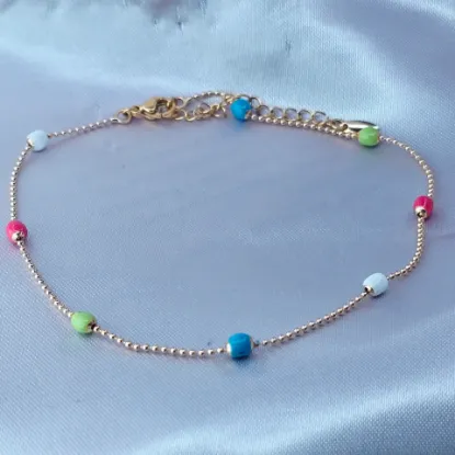 Imagen de Pulsera Tobillera Esferas de Colores  2503