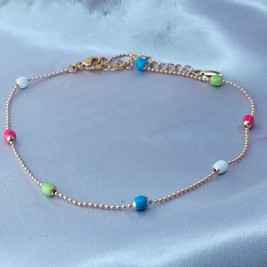 Imagen de Pulsera Tobillera Esferas de Colores  2503