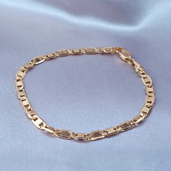 Imagen de Pulsera Tejido Gucci Lisa Plana Oro Dorado Talla 1902