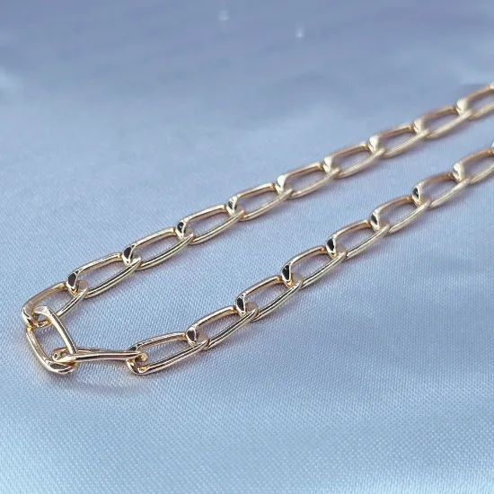 Imagen de Cadena Eslabones Rectangulares Entrelazados Oro Dorado Talla 5004