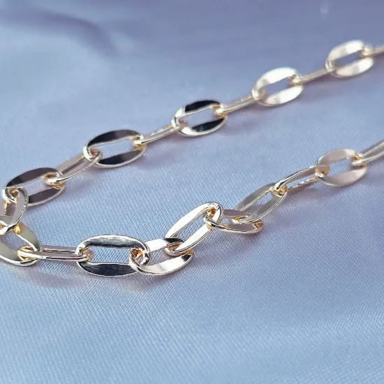 Imagen de Cadena Eslabones Ceros Entrelazados Oro Dorado Talla 6006