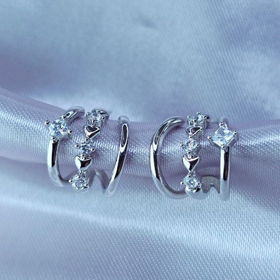 Imagen de Arete Órbitas con Brillos y Corazones