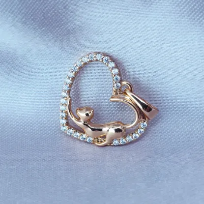 Imagen de Dije Corazón con Gatito