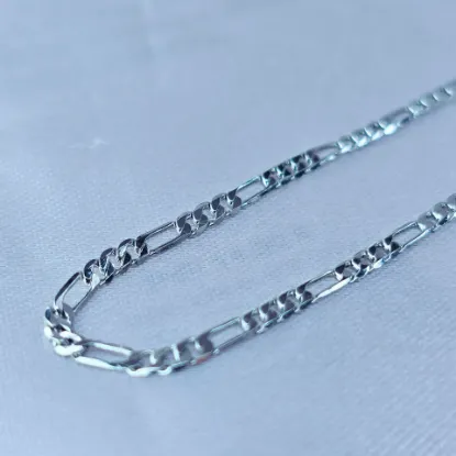 Imagen de Cadena Tejido Cartier o Fígaro Oro Blanco