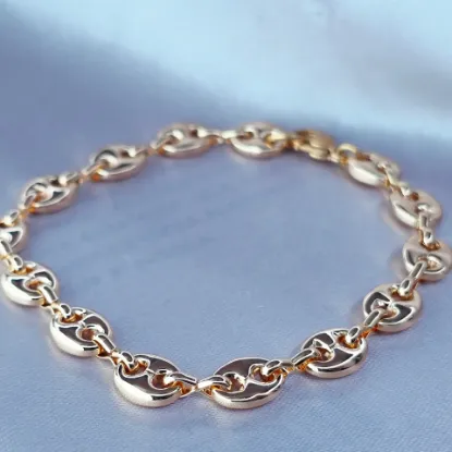 Imagen de Pulsera Tipo Gucci Liso y Grueso Oro Dorado  2007