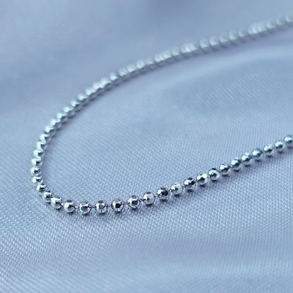 Imagen de Cadena Tejido Esferas o Municiones Oro Blanco