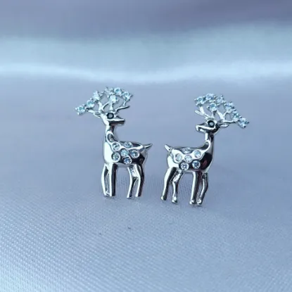 Picture of White Gold Deer Stud Earring