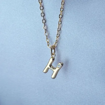 Imagen de Collar con Pequeño Brillo Inicial H  4501