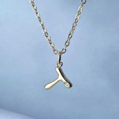 Imagen de Collar con Pequeño Brillo Inicial T  4501
