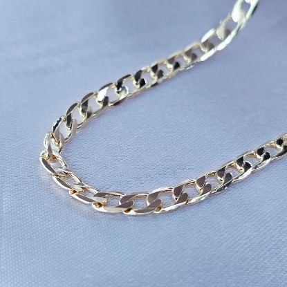 Imagen de Cadena Tejido Barabada Abierta Oro Amarillo