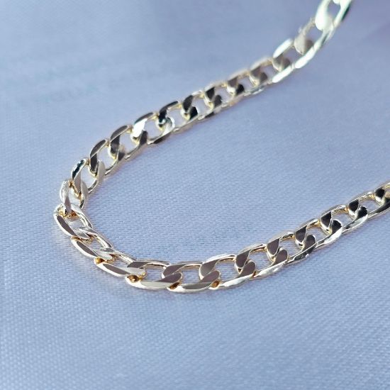 Imagen de Cadena Tejido Barabada Abierta Oro Amarillo