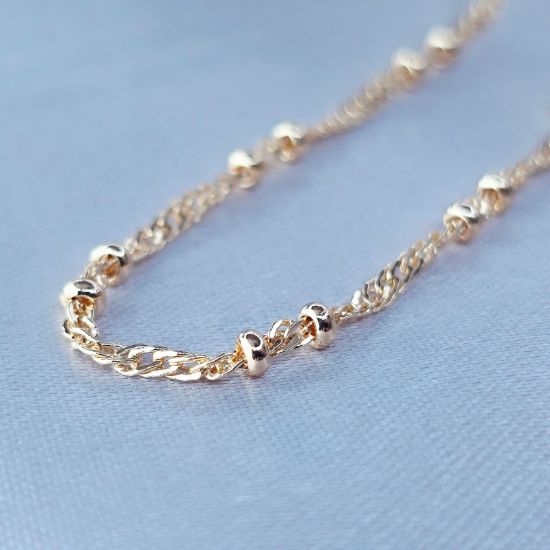 Imagen de Cadena Tejido Viviana Aros Torcidos Oro Dorado