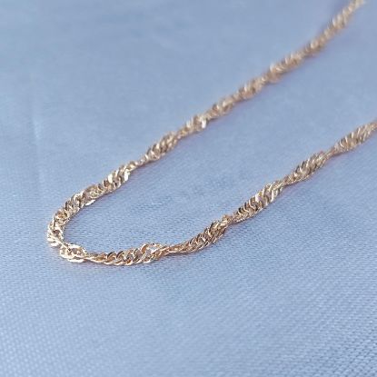 Imagen de Cadena Tejido Singapur Aros Torcida Oro Dorado