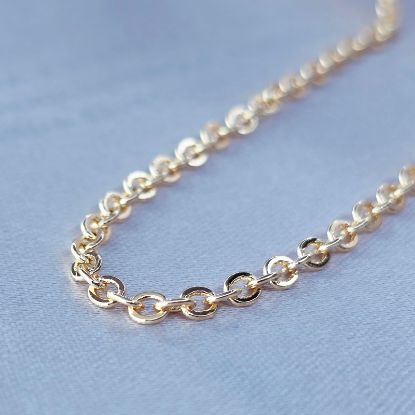 Imagen de Cadena Tejido Aros Entrelazados Oro Dorado